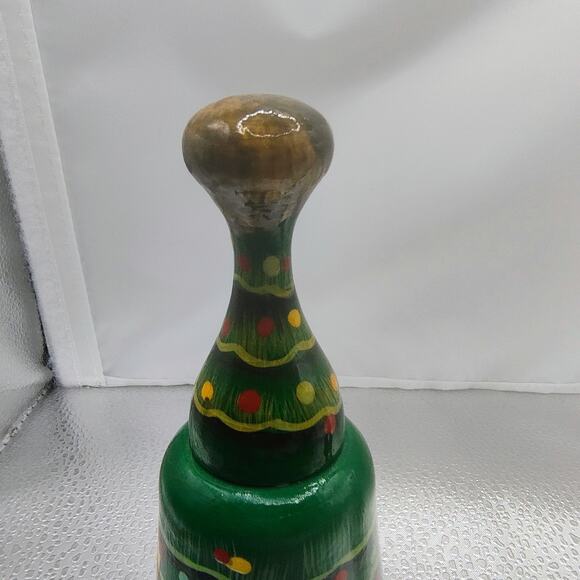 Vintage Wooden Christmas Bells Set of 4 - Picture 4 of 16